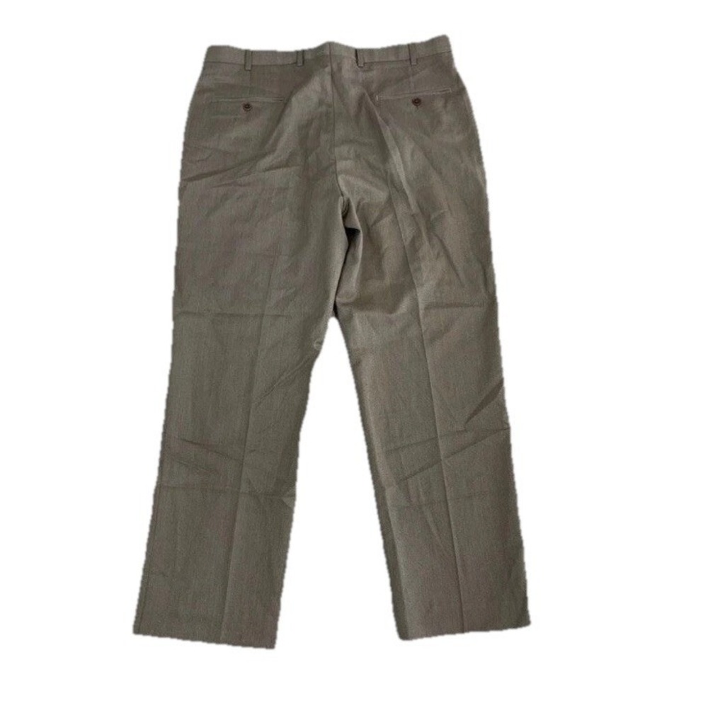 Brooks Brothers 346‎ Dress Pants Mens 37x32 Taupe Brown Wool Blend Flat Front - Picture 3 of 7